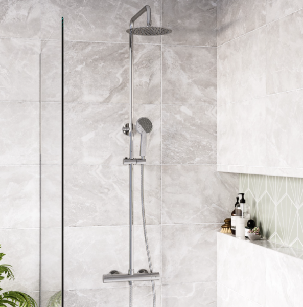 Round Chrome Rainhead Drencher Thermostatic Shower